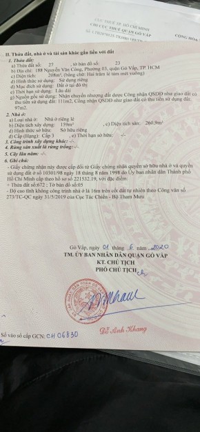 Chính Chủ Bán Nhà 186-188 Nguyễn Văn Công Phường 3 Quận Gò Vấp